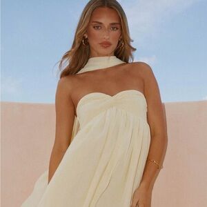 Peppermayo Cream Strapless Mini Dress